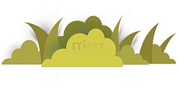 剪纸风格草丛插画