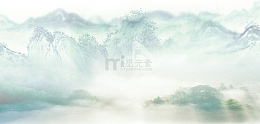 山水水墨插画素材