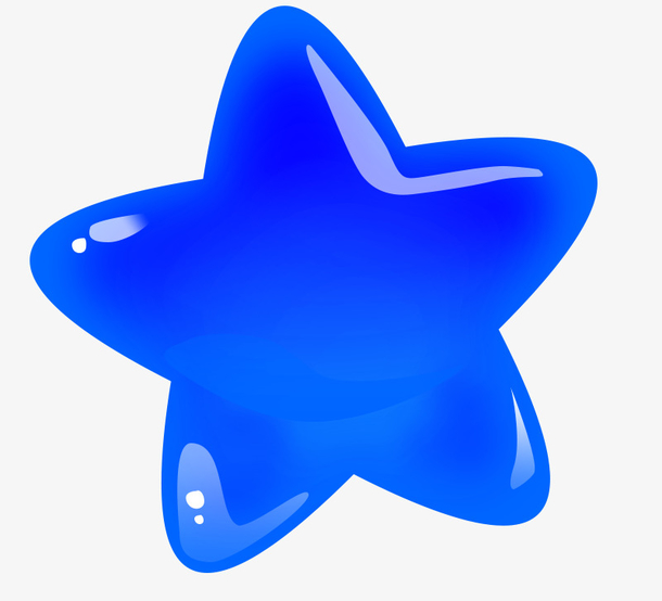 蓝色卡通五角星装饰图案