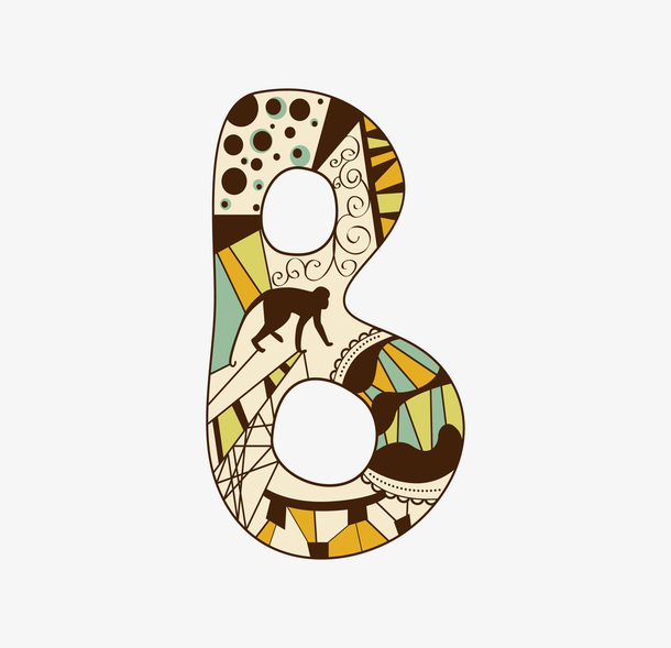 创意卡通装饰英文字母b