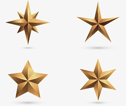 立体金色星星png银色立体五角星png星星png星星png银色立体五角星png
