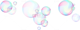 矢量手绘彩色泡泡
