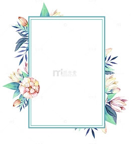 春季清楚美丽花朵装饰边框