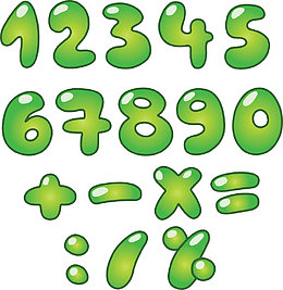 绿色手绘卡通数字