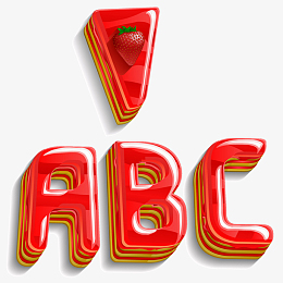 卡通果冻字abc字体设计