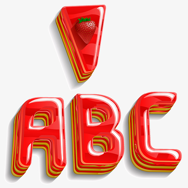 卡通果冻字ABC字体设计