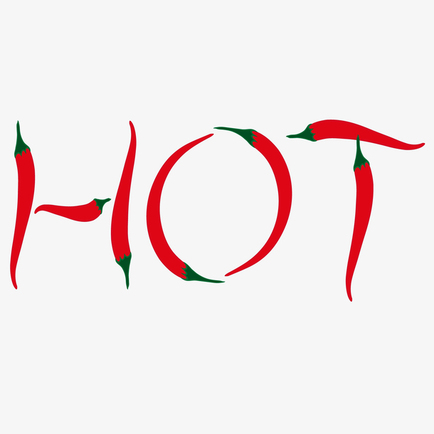 卡通创意红色辣椒字体