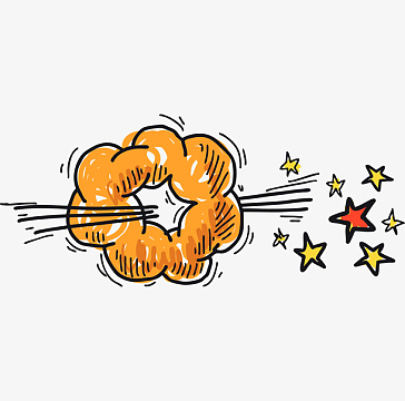 手绘卡通爆炸贴设计