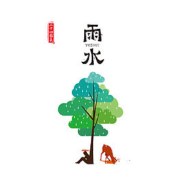 清新绿色雨水图案