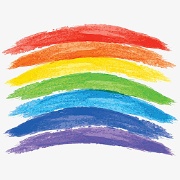 水彩手绘彩虹色块