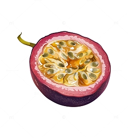 水彩美味可口百香果