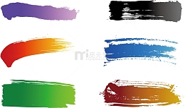 紫色黑色橙色 油画笔刷