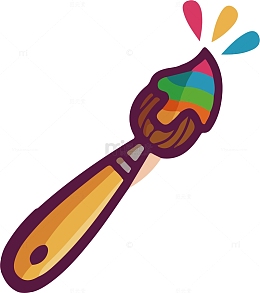 矢量图七彩创意画笔