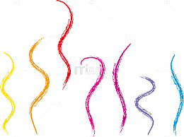 彩色铅笔随意笔画素材矢量图