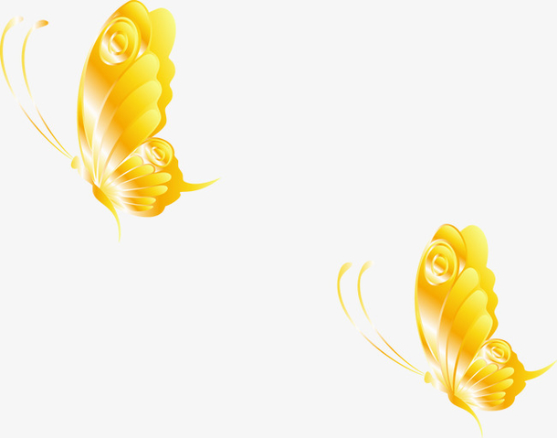 金色唯美蝴蝶素材免费下载_觅元素