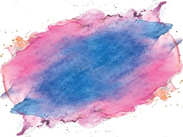 粉蓝色水彩涂鸦花纹