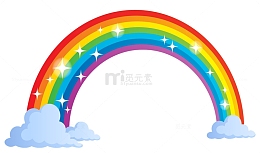 手绘发光彩虹