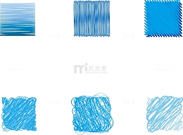 蓝色系彩铅笔刷免抠图