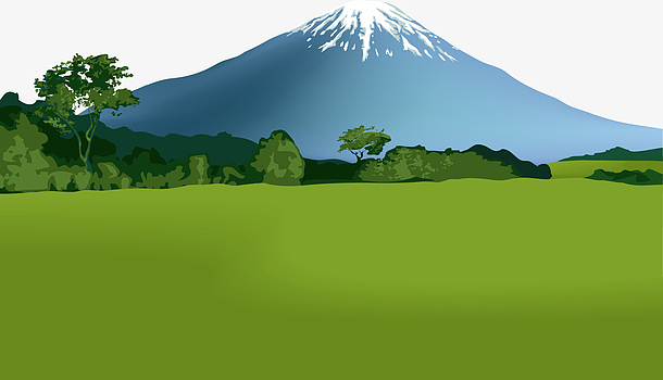 雪山海报背景素材aijpg矢量大地秋天风景aipng可爱儿童画风格旅游海报