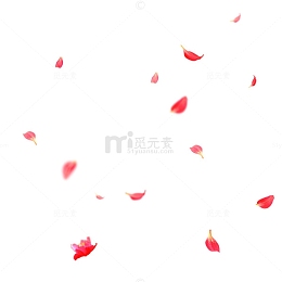 粉红色的落叶蝴蝶漂浮插图元素
