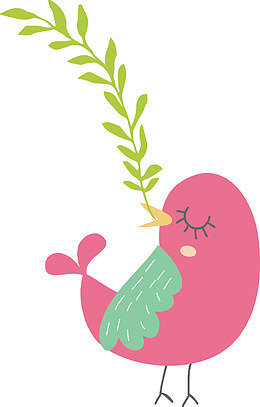 手绘卡通红色小鸟矢量素材