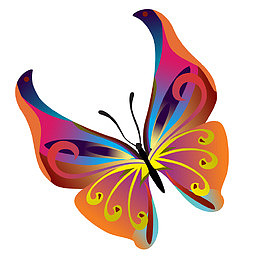手绘绚丽蝴蝶