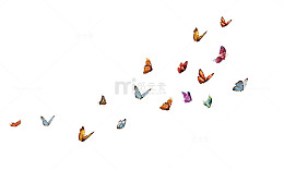 清新梦幻蝴蝶漂浮素材