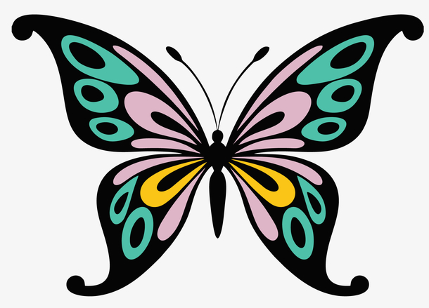 对称蝴蝶图案画法图片