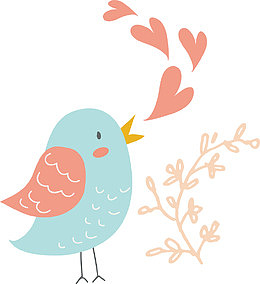 手绘卡通小鸟矢量素材