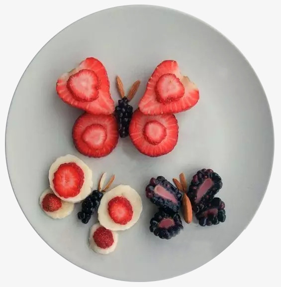 蝴蝶造型的花式摆盘