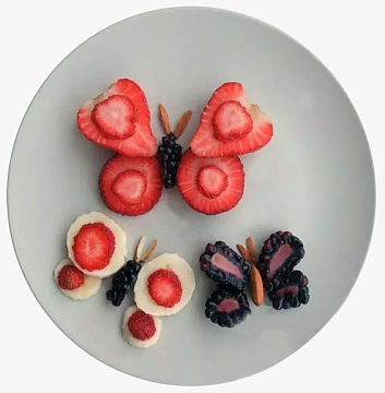 蝴蝶造型的花式摆盘