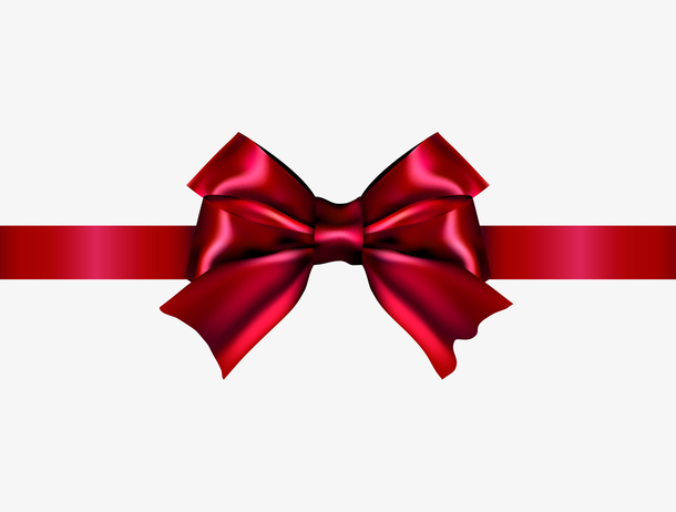 喜庆节日红色蝴蝶结祝贺彩带