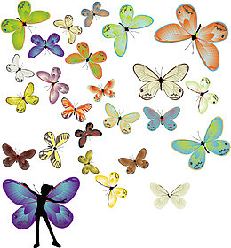 多款绚丽蝴蝶矢量素材