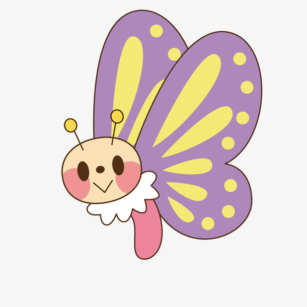 彩色的卡通蝴蝶元素