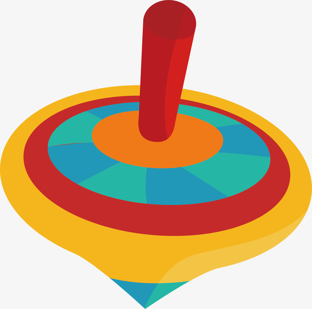 矢量图儿童彩色陀螺