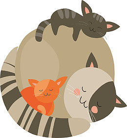 森林动物山猫卡通插画素材