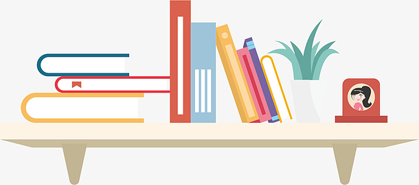 书架书籍png通用节日彩色卡通手绘书柜blendpng3d书本立体书籍开学季