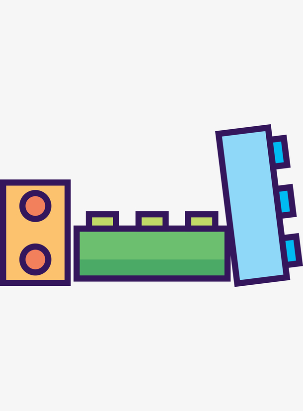 彩色手绘的玩具积木