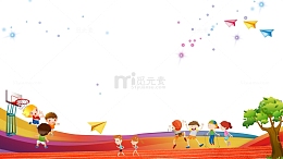 卡通校园体育海报banner