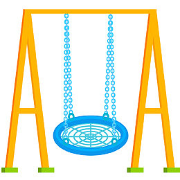 公园秋千矢量插画