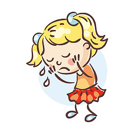 手绘哭泣的小女孩