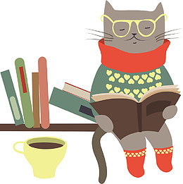 森林动物卡通插画猫咪素材
