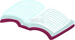 紫色卡通书翻开书本