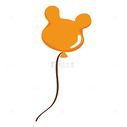 儿童节矢量橙色氢气球免抠元素