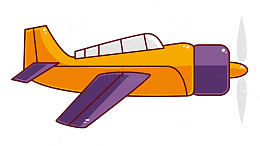 手绘卡通可爱飞行飞机矢量下载手