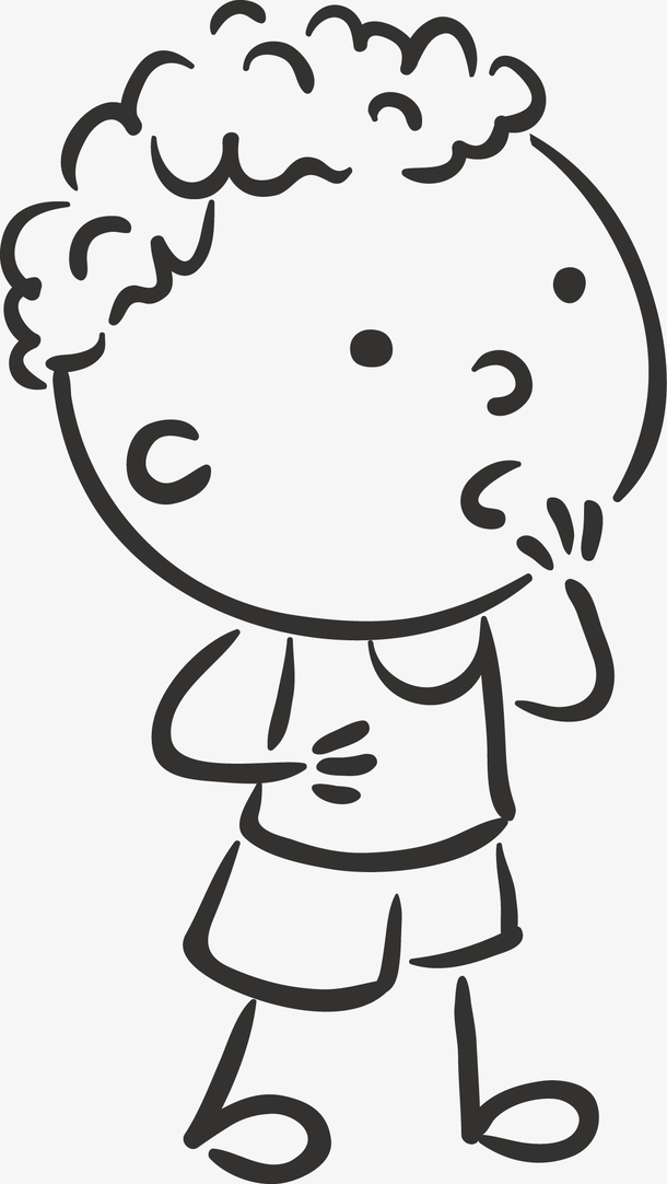 惊讶的卡通小男孩