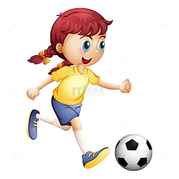 矢量儿童玩耍足球