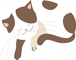 森林动物卡通插画猫咪素材