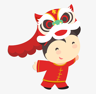 儿童中国风中国娃舞狮