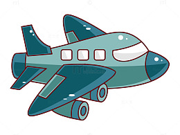 浅蓝色直升机手绘卡通可爱飞行飞